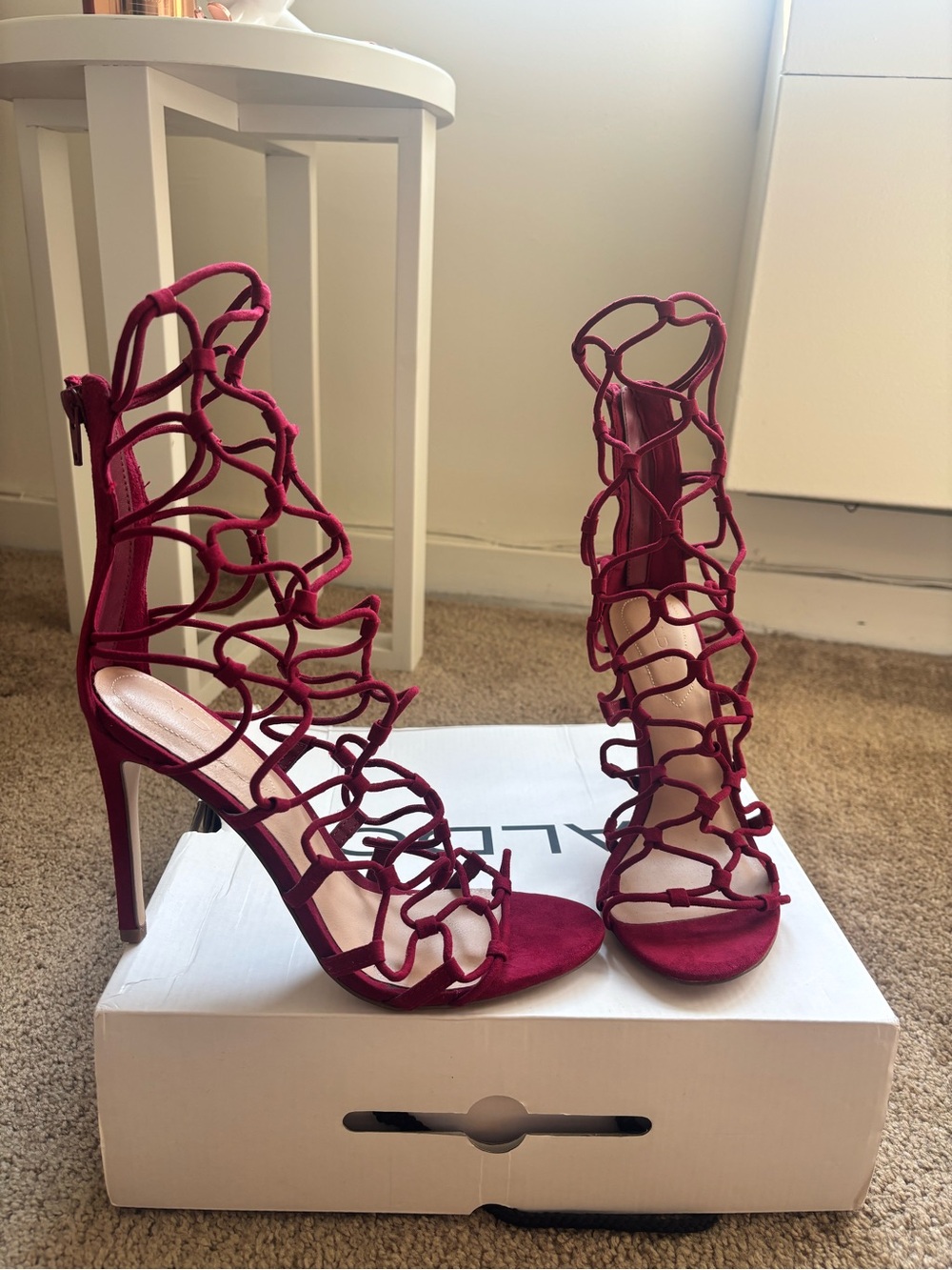 Fuchsia Cage High-Heel Sandals